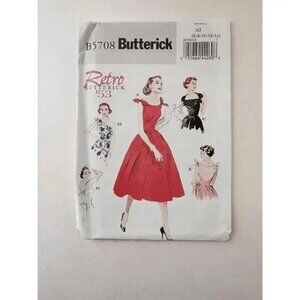 Butterick Retro 53" Sewing Pattern B5708 Women's Misses Dress Size 6-14 Uncut.